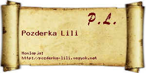 Pozderka Lili névjegykártya